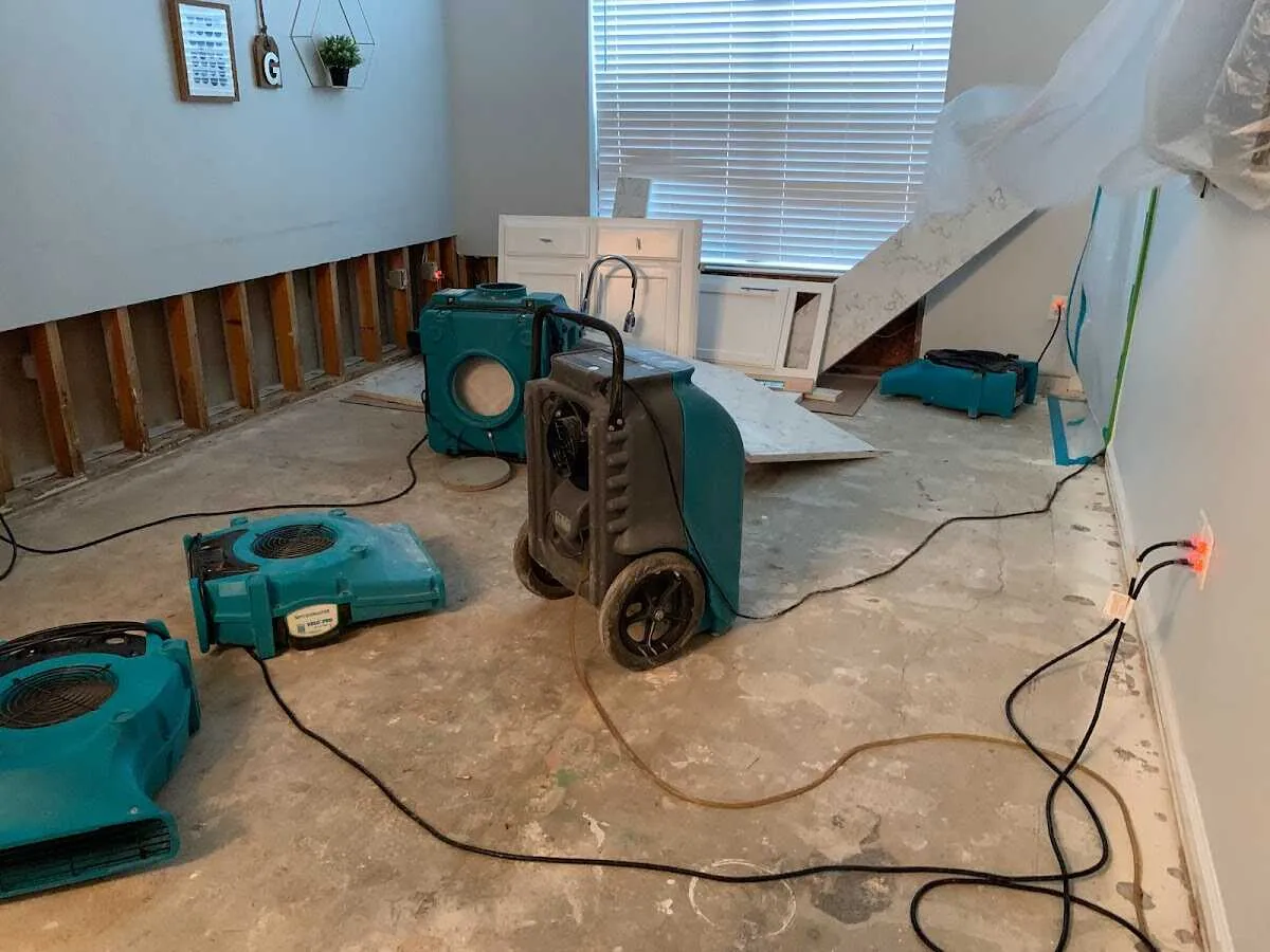 Dehumidifier in flood-cut room for Water Extraction & Removal in McGregor